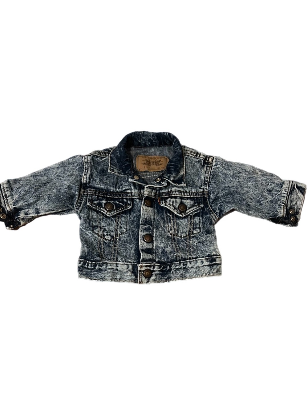 12m Levi's Baby Acid-Wash Denim Jean Jacket - Blue/Gray 12 Month